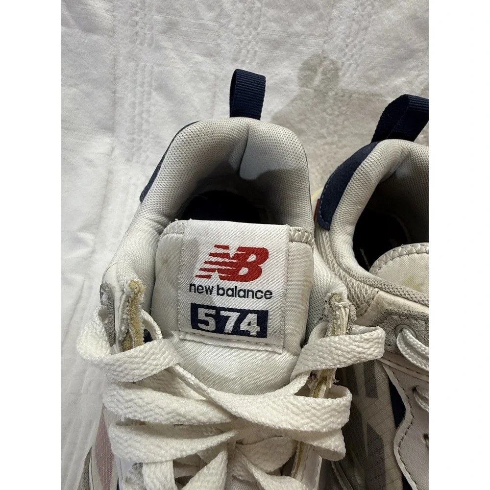 New Balance 574 Reimagined White Natural Indigo Mens Size 8